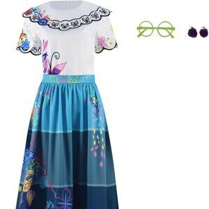 Women Mirabel Costume Adult Princess Dress Encanto Halloween Cosplay Madrigal